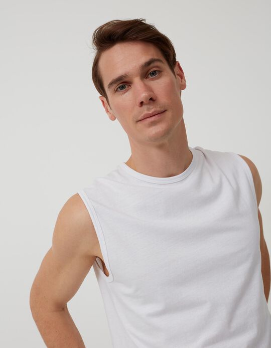 Mo Essentials' Sleeveless T-shirt, Men, White