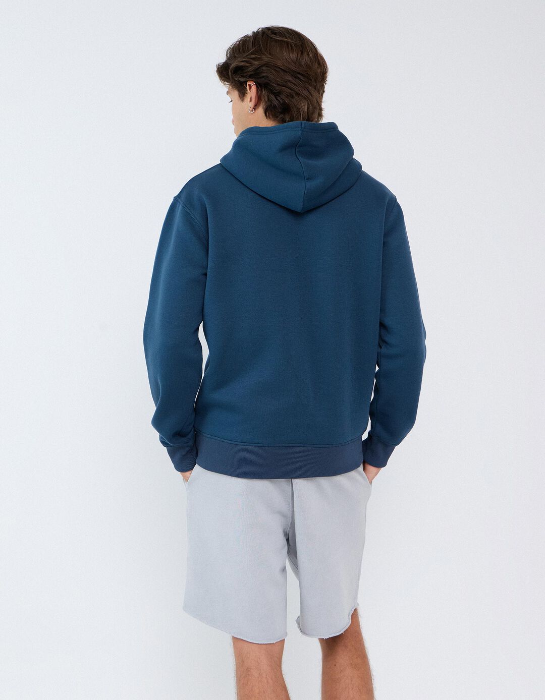 Sweatshirt Com Capuz, Homem, Azul Escuro