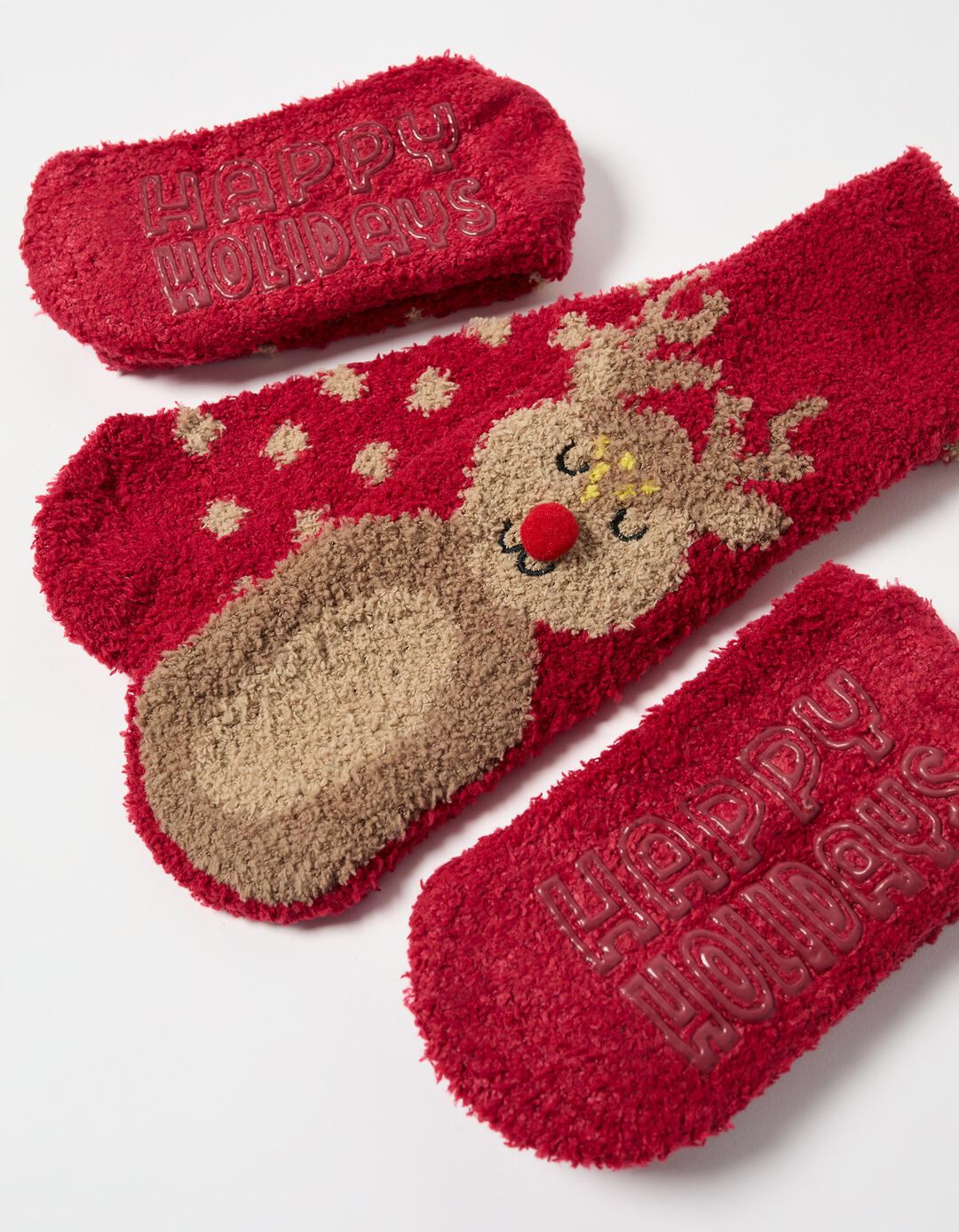 Pack de 2 Pares de Meias de Natal, Mulher, Vermelho