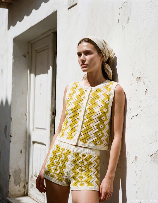 Comprar Online Colete Crochet, Mulher, Amarelo