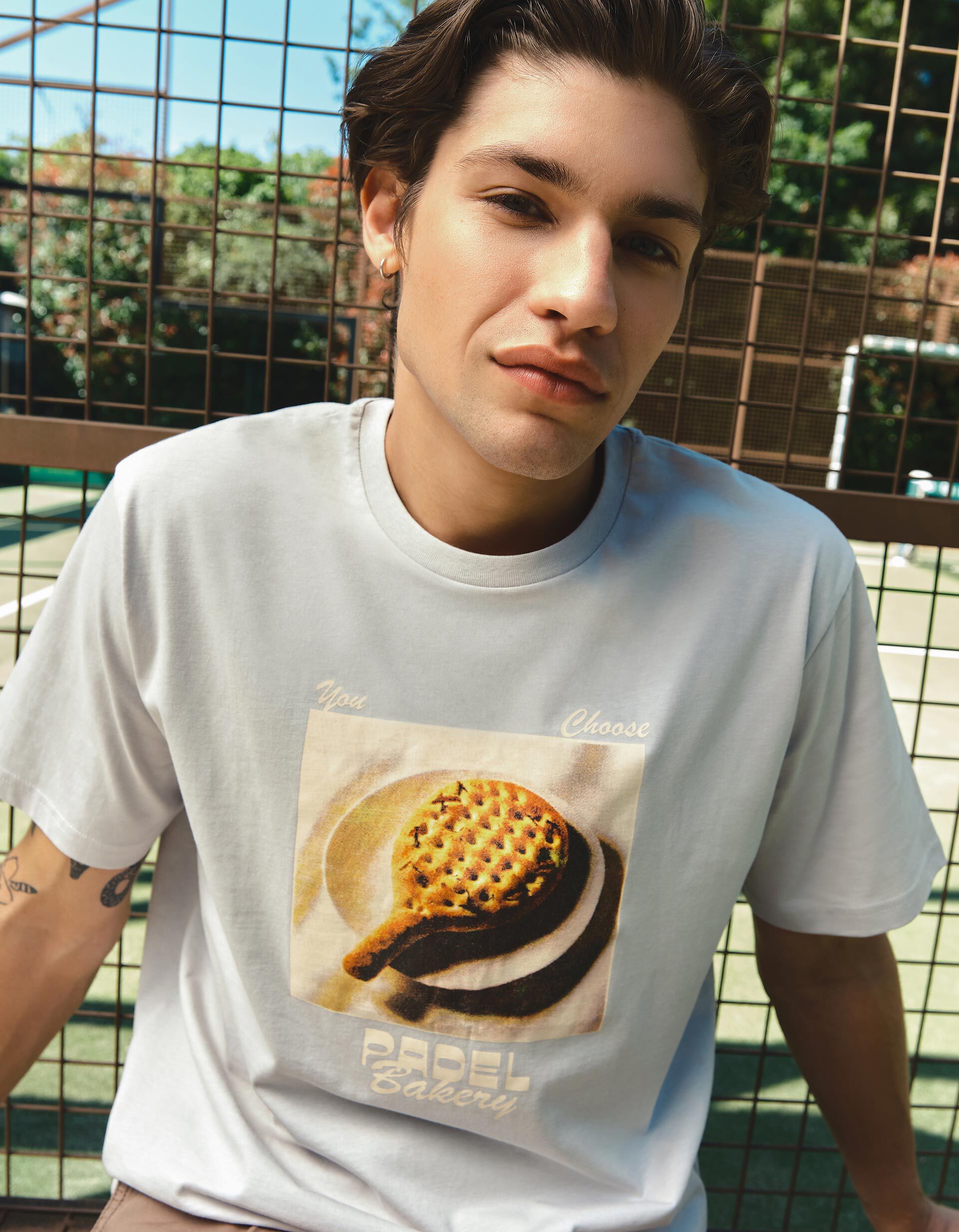 Comprar Online T-shirt Jersey Estampada, Homem, Cinzento