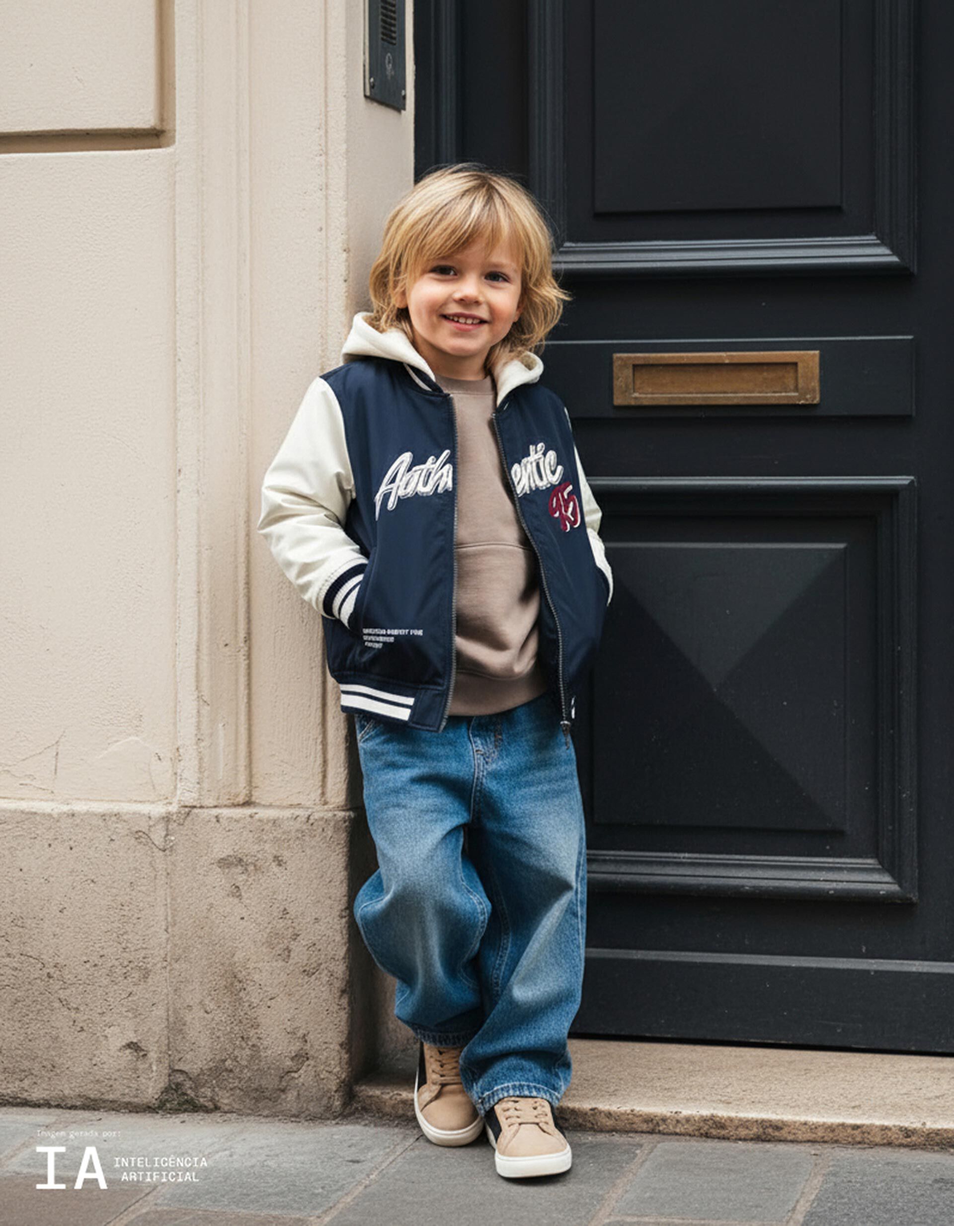 Comprar Online Casaco Bomber com Capuz, Menino, Azul Escuro