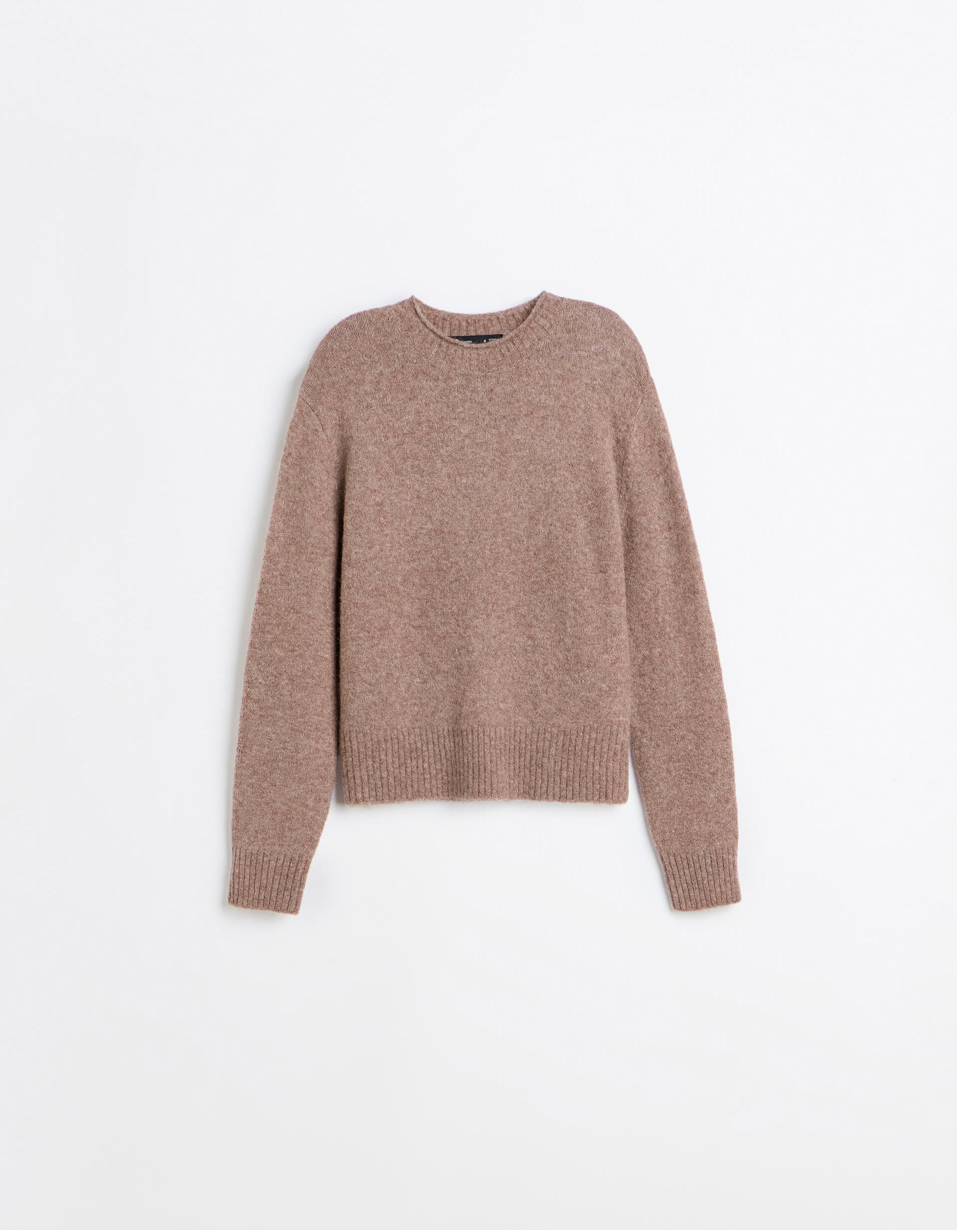 Comprar Online Camisola Em Mistura De L&atilde; E Alpaca, Mulher, Bege Escuro