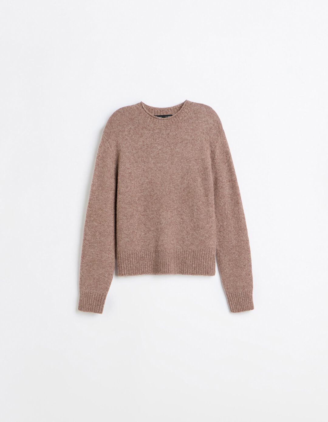 Camisola Em Mistura De L&atilde; E Alpaca, Mulher, Bege Escuro