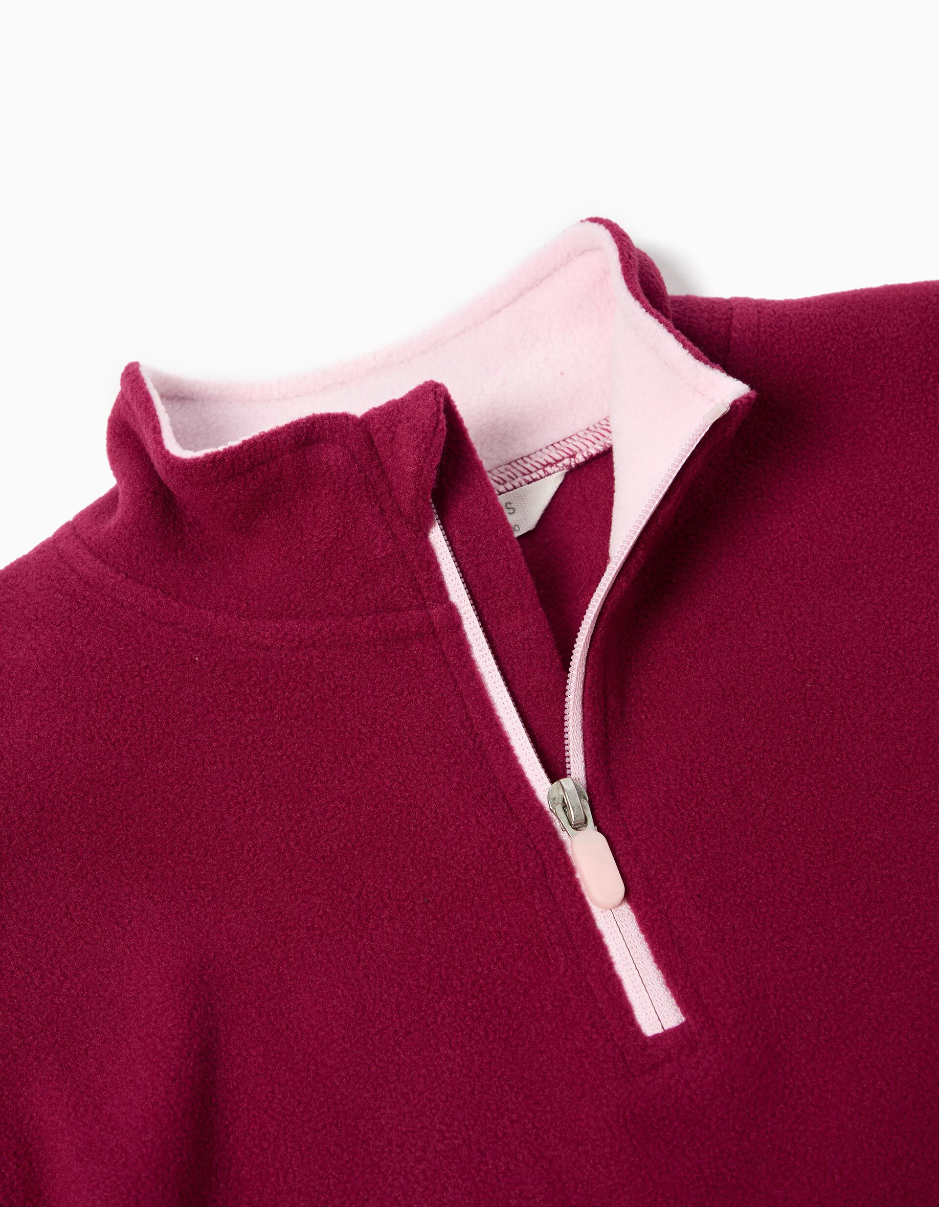 Comprar Online Camisola Polar com Fecho, Menina, Vermelho Escuro 