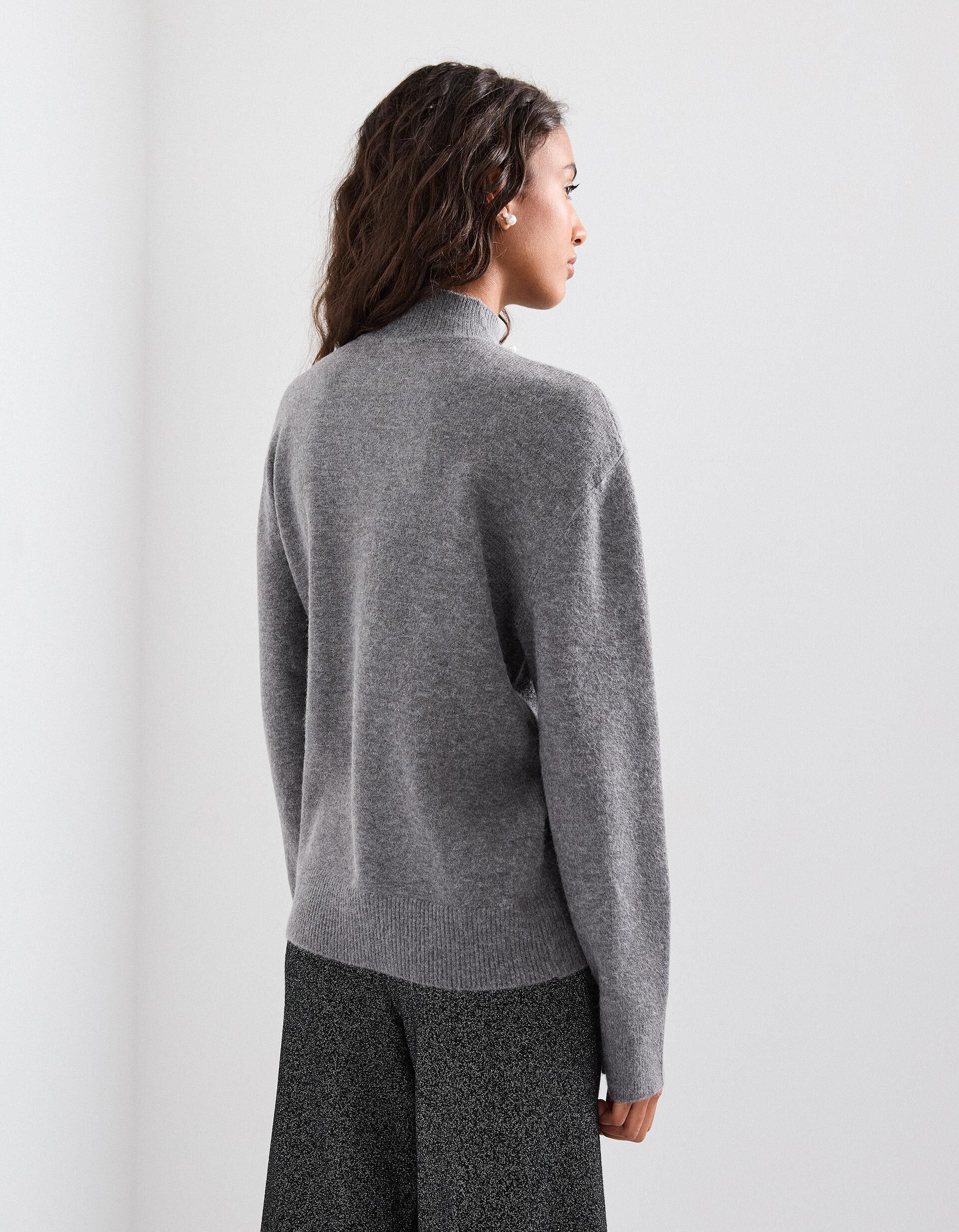 Comprar Online Camisola de Malha, Mulher, Cinzento