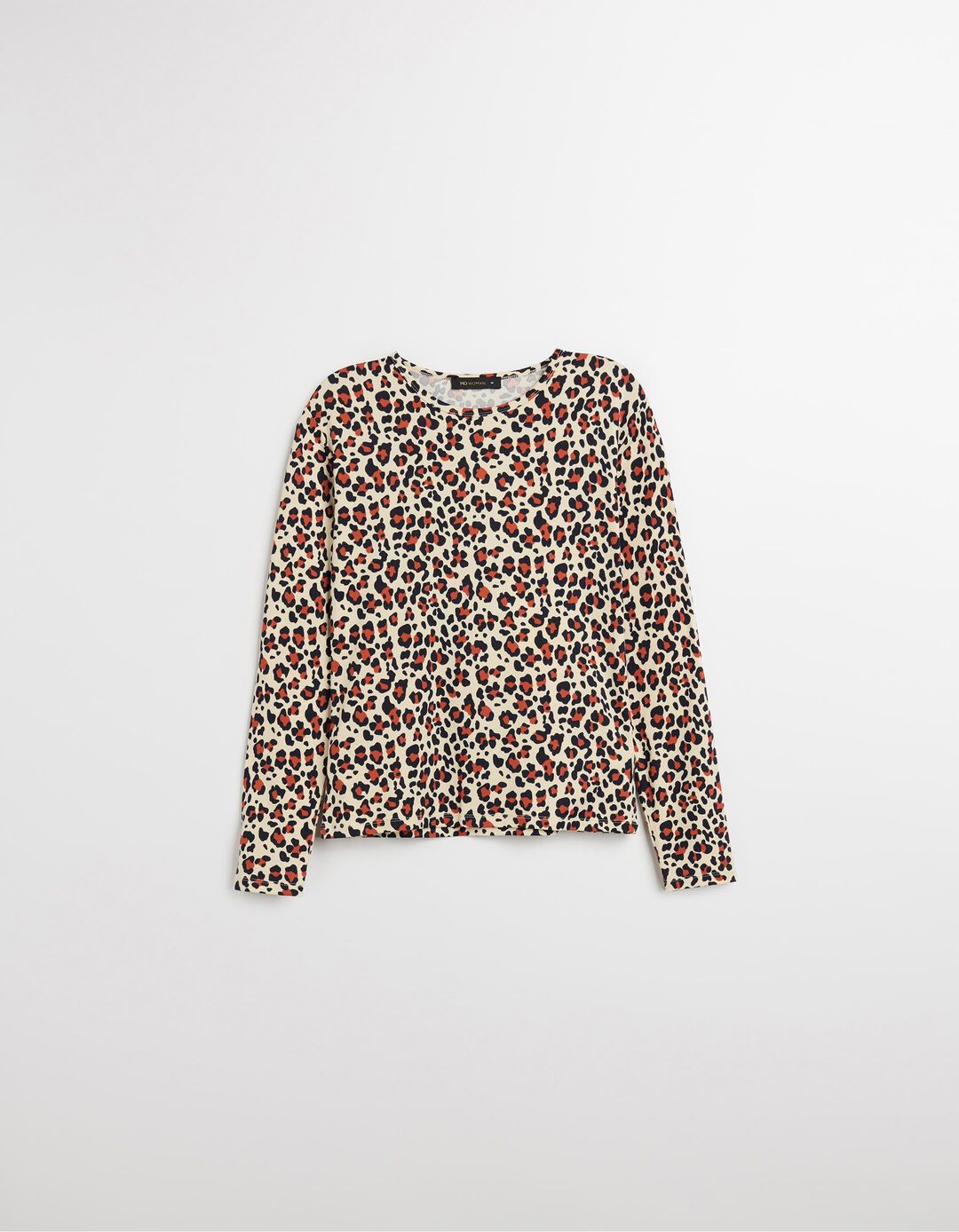 T-shirt de Manga Comprida, Mulher, Bege 