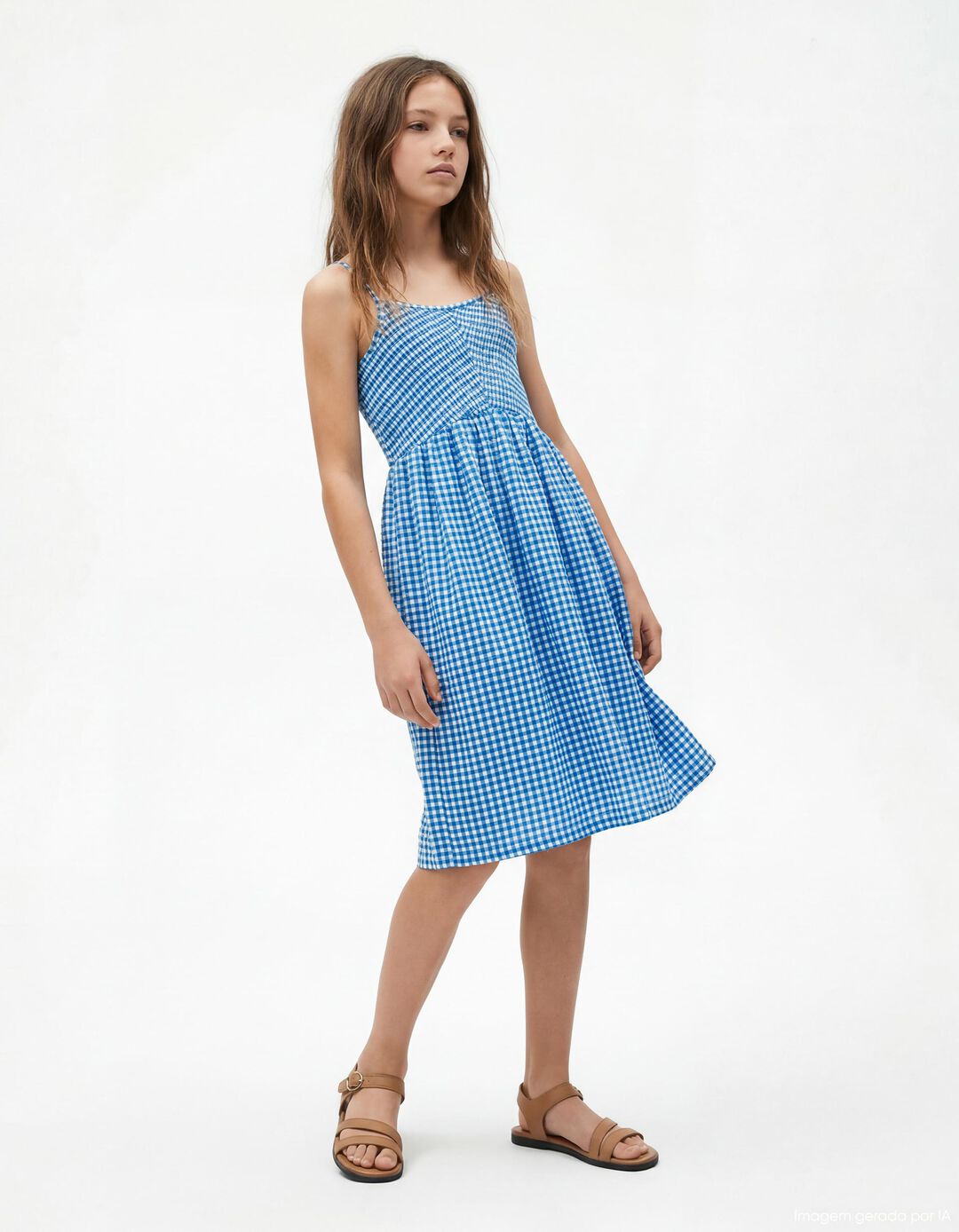 Vestido, Menina, Azul