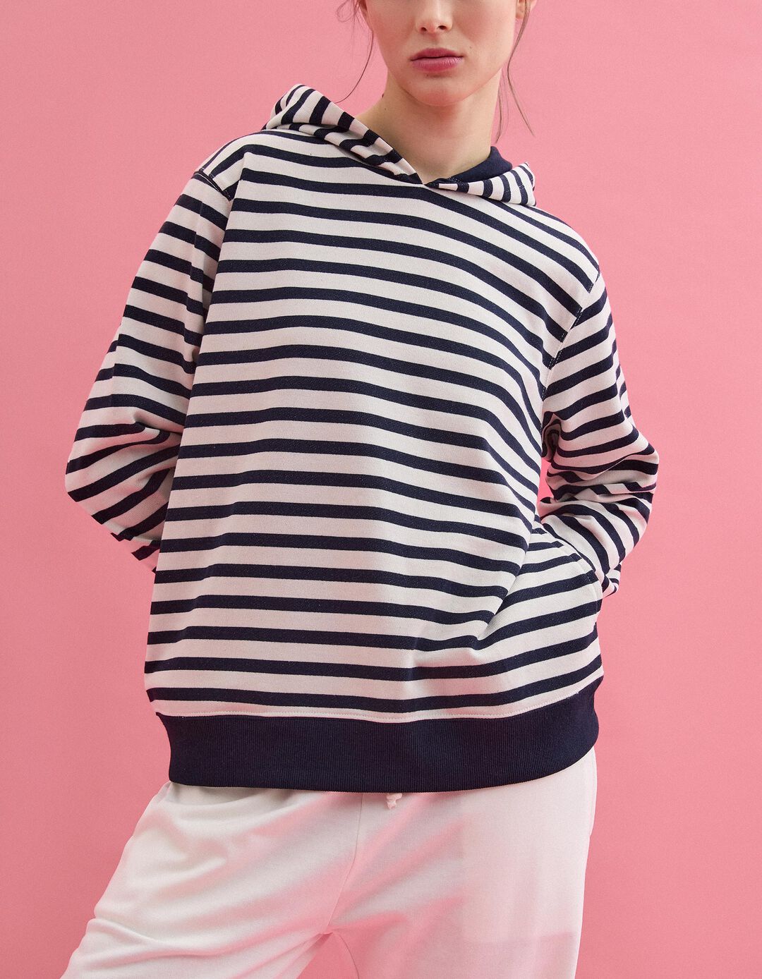 Sweatshirt com Capuz, Mulher, Azul Escuro 