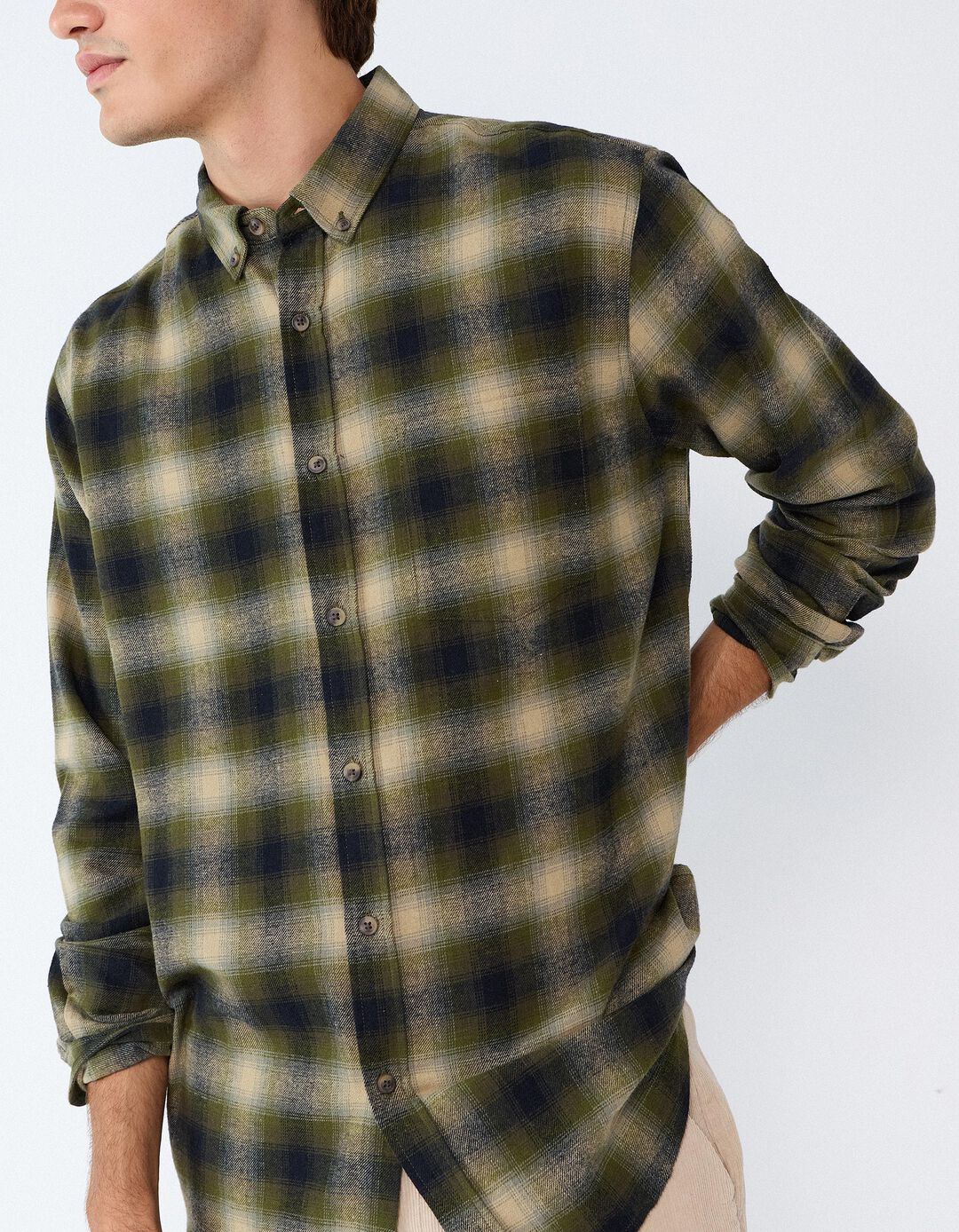 Camisa De Flanela Xadrez, Homem, Verde
