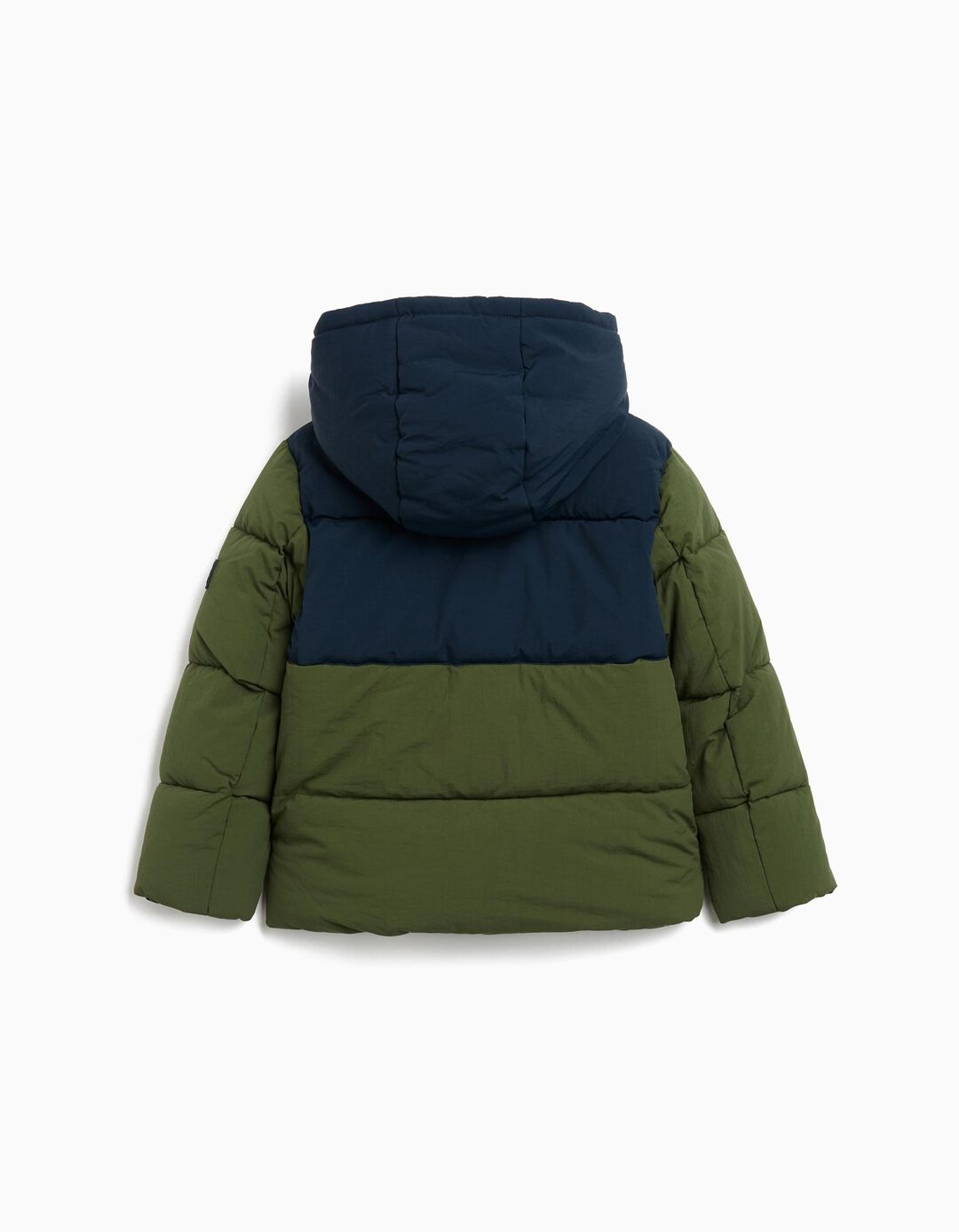 Casaco Acolchoado com Capuz, Menino, Verde Escuro