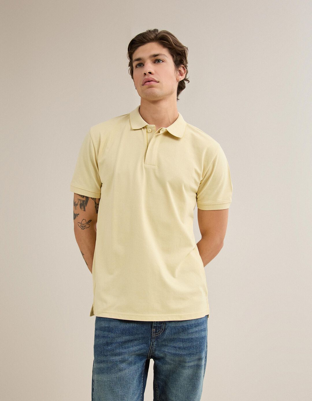 Polo Piquet, Homem, Amarelo
