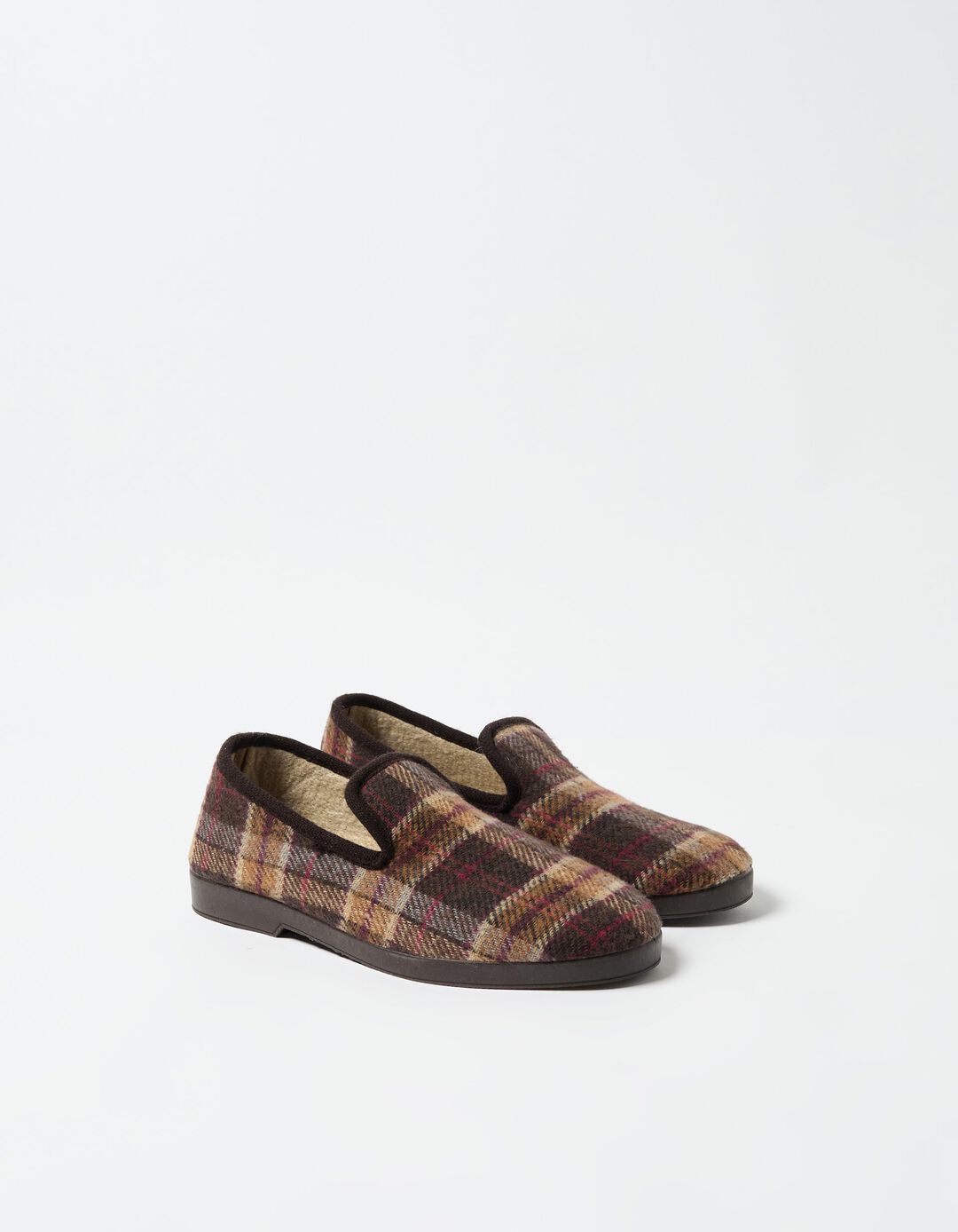 Pantufa Xadrez, Homem, Castanho 