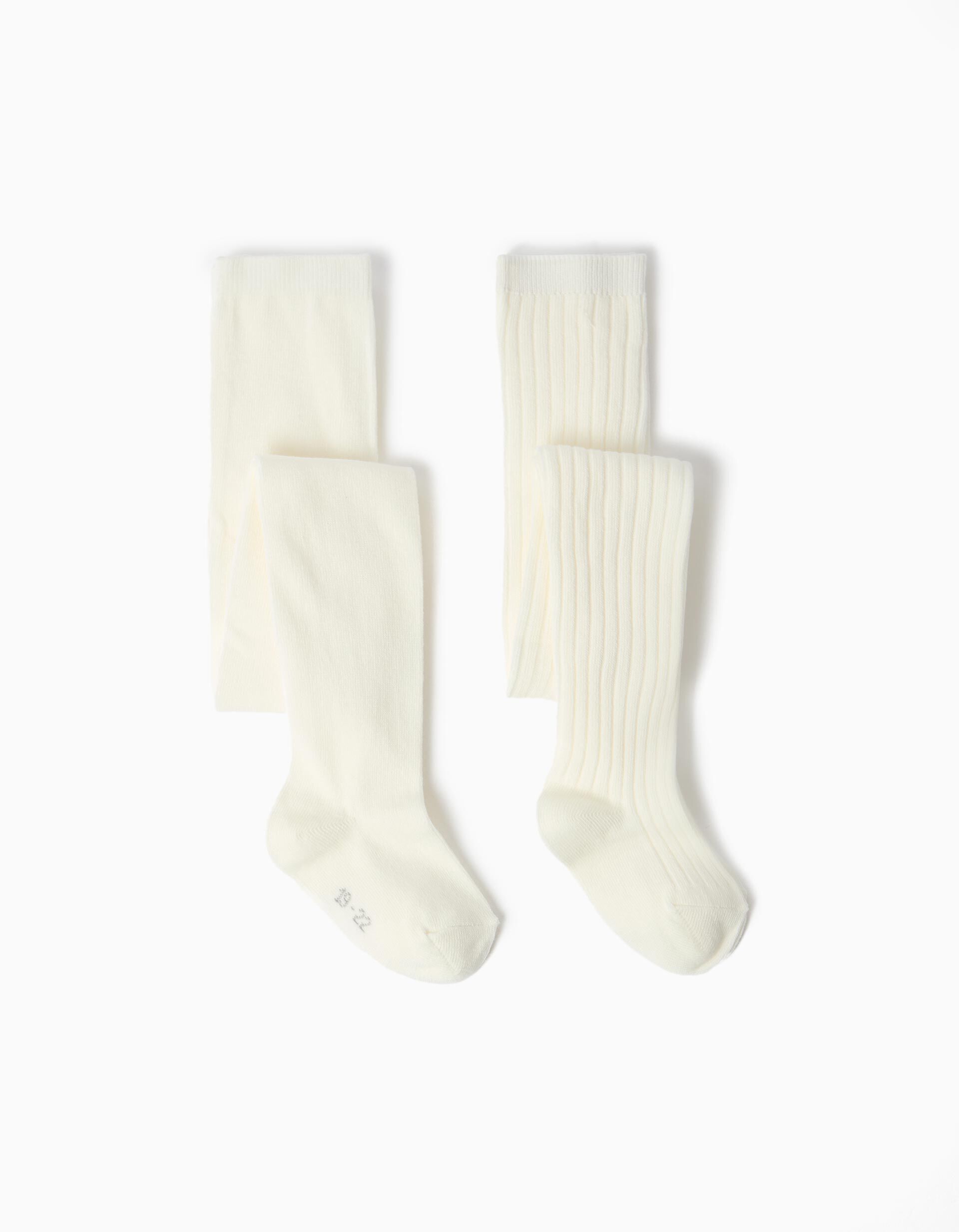 Comprar Online Pack 2 Pares De Collants, Menina, Bege Claro