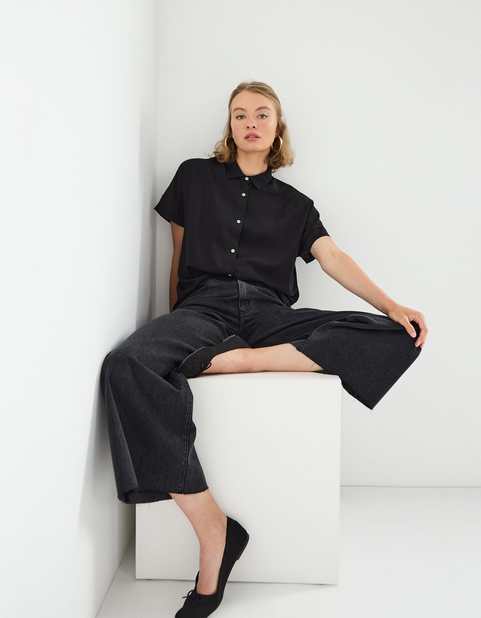 Comprar Online Camisa Viscose, Mulher, Preto