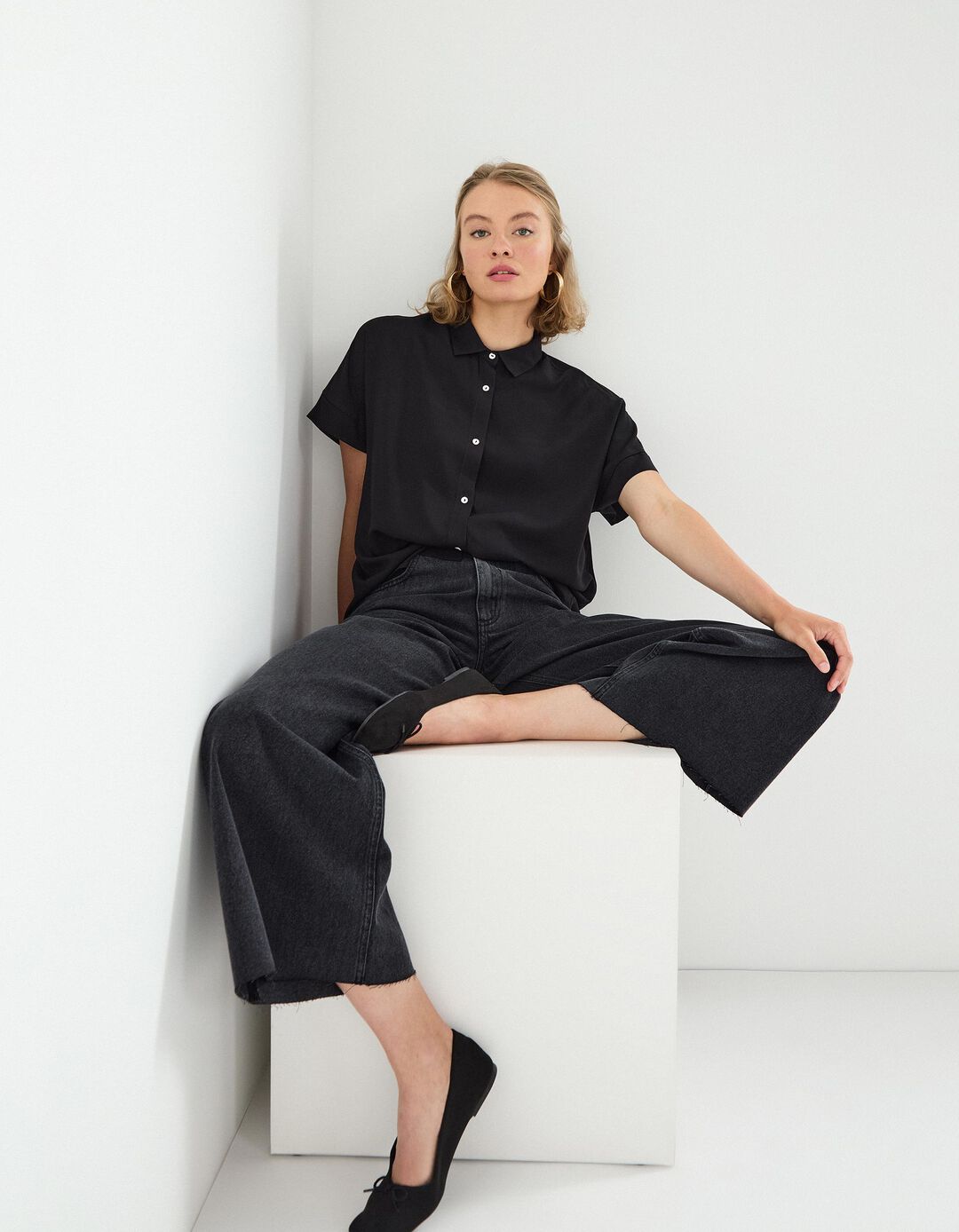 Camisa Viscose, Mulher, Preto