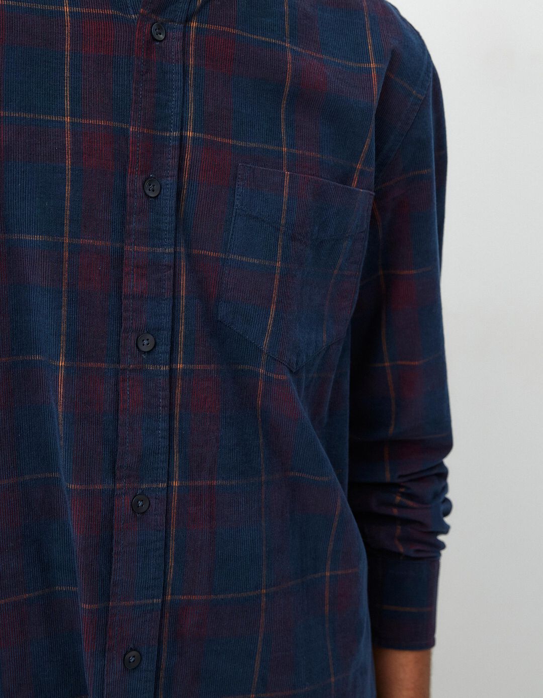 Camisa de Manga Comprida Xadrez, Homem, Azul Escuro