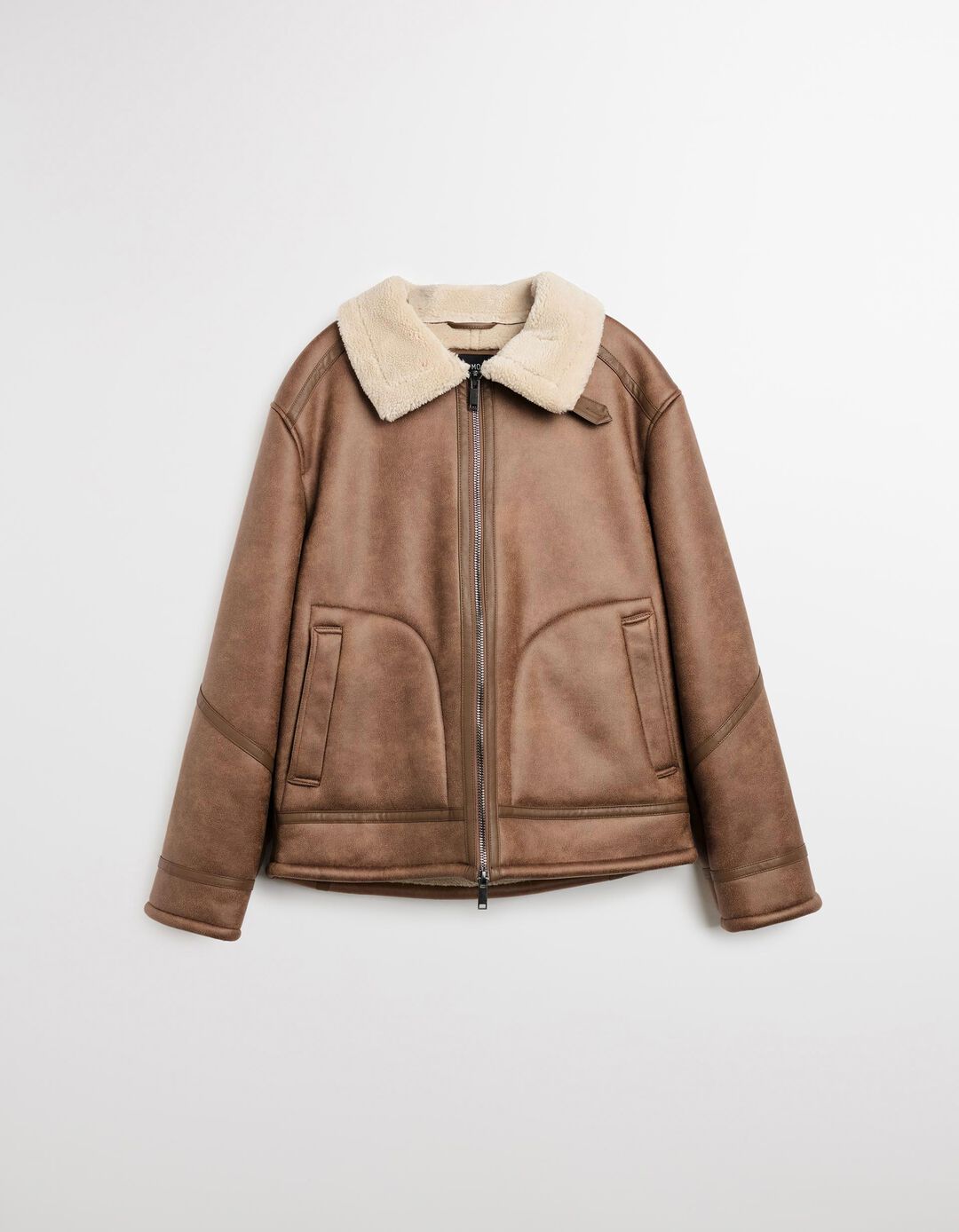 Blus&atilde;o em Sherpa, Homem, Bege Escuro