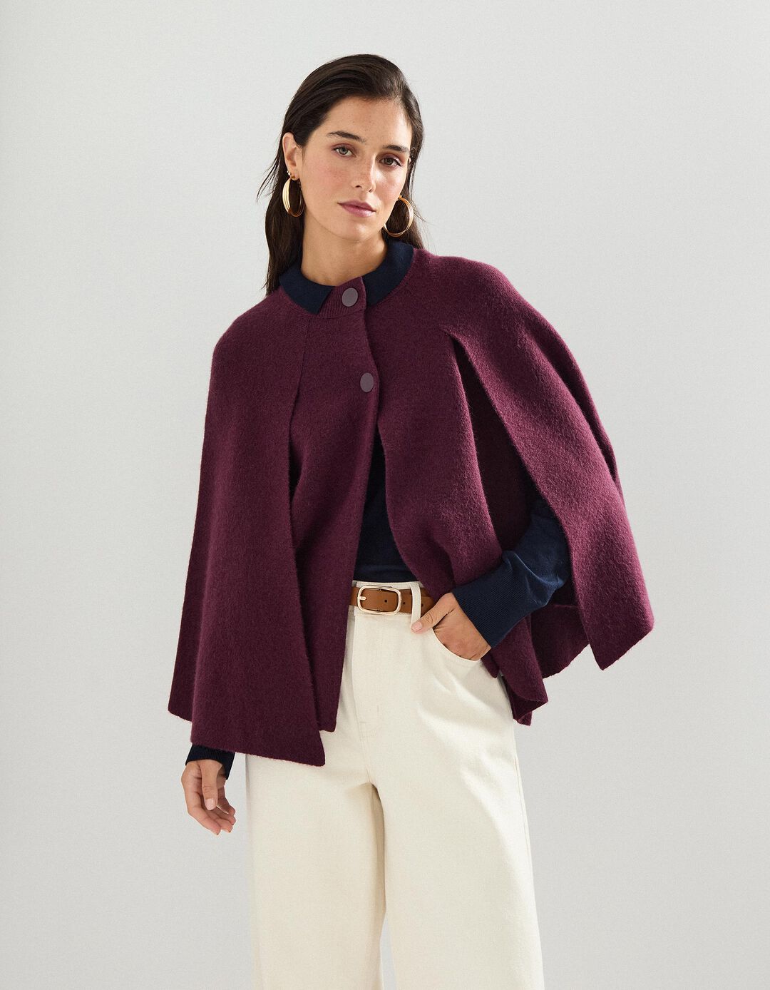 Capa de Malha, Mulher, Vermelho Escuro