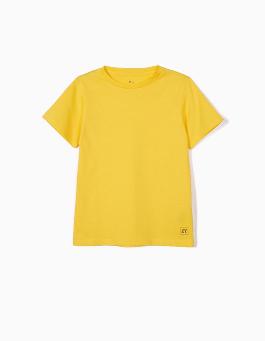 T-shirt B&aacute;sica para Menino, Amarelo
