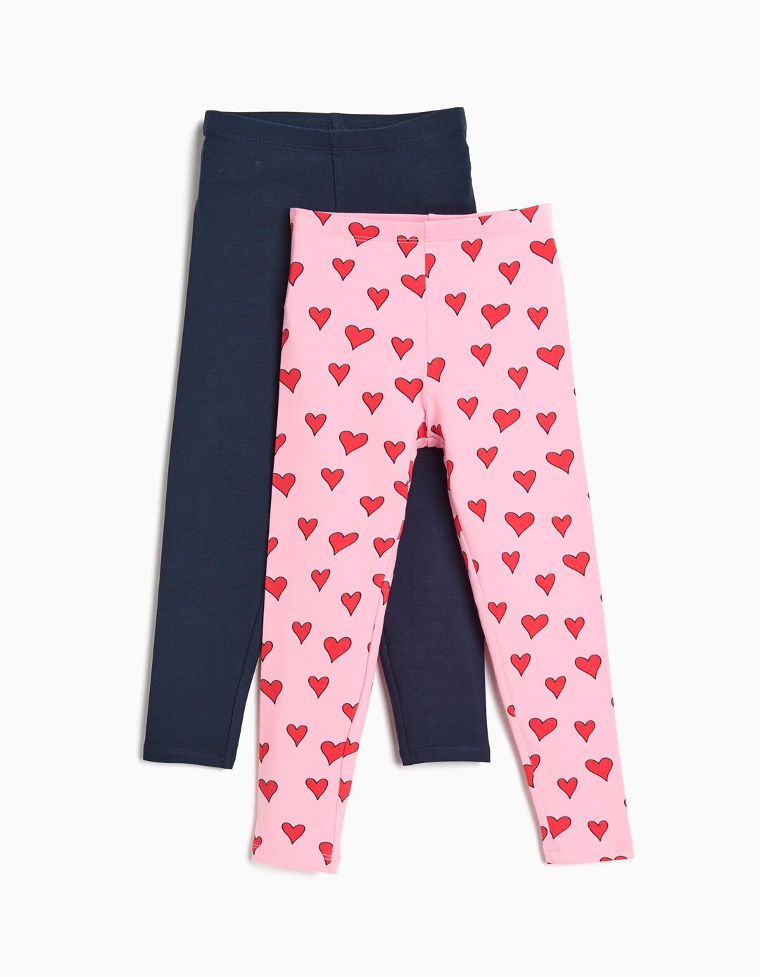 Pack 2 Leggings, Menina, Rosa Claro