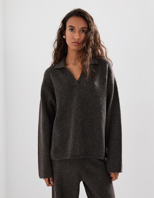 Comprar Online Camisola com Algodão, Mulher, Castanho Escuro