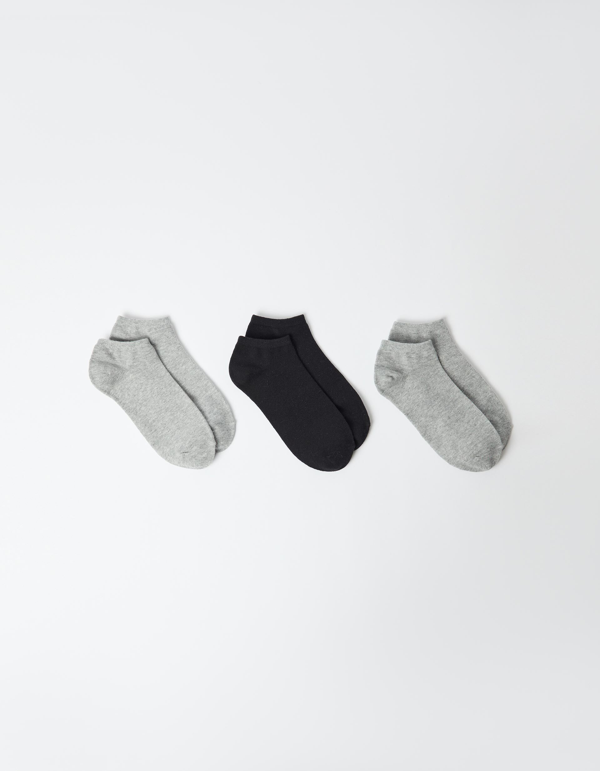 Comprar Online Pack 3 Pares de Meias Tornozelo, Mulher, Cinzento Claro