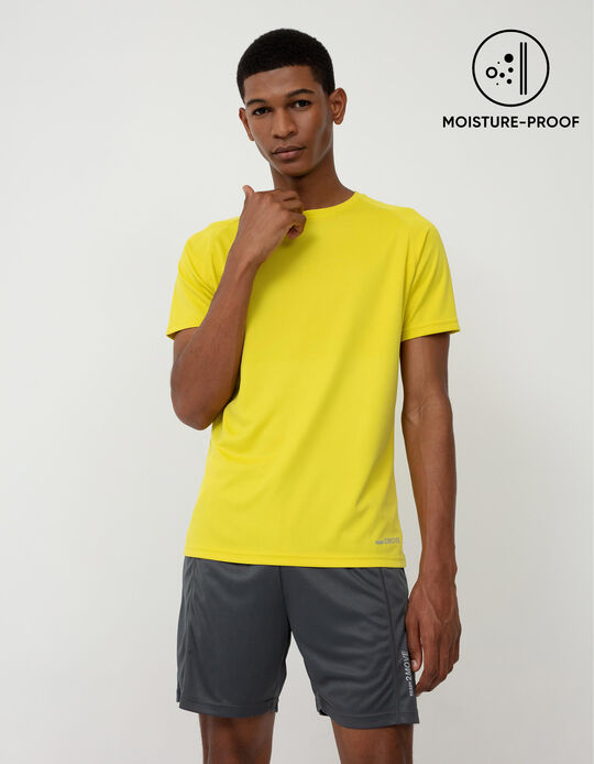 Sports Techno T-shirt for Men, Yellow
