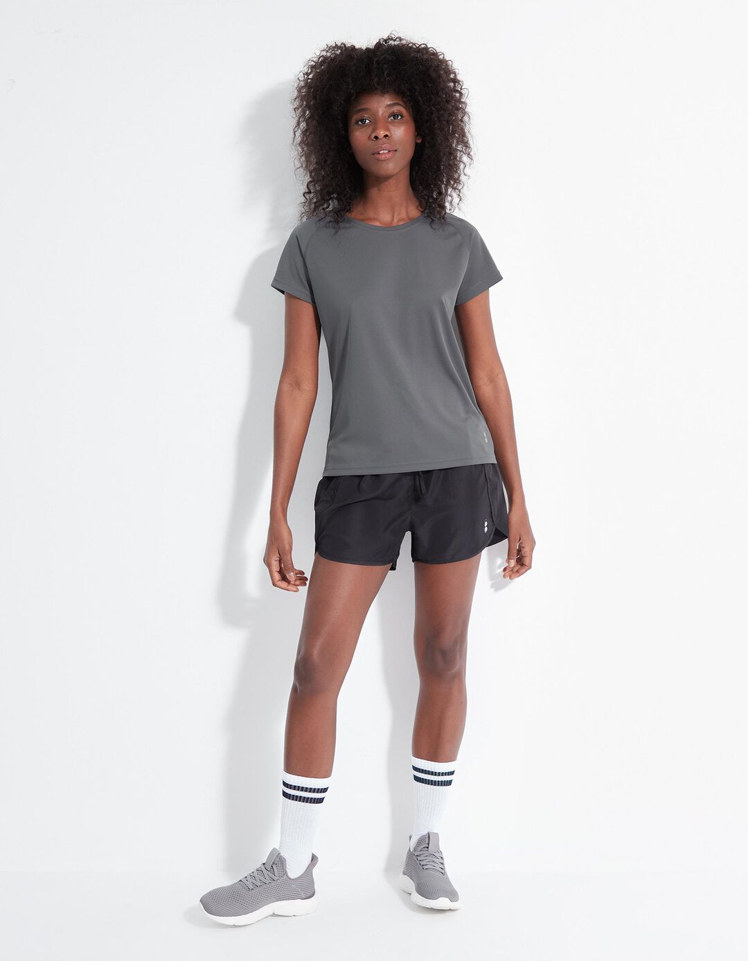 T-shirt de Desporto, Mulher, Cinzento Escuro