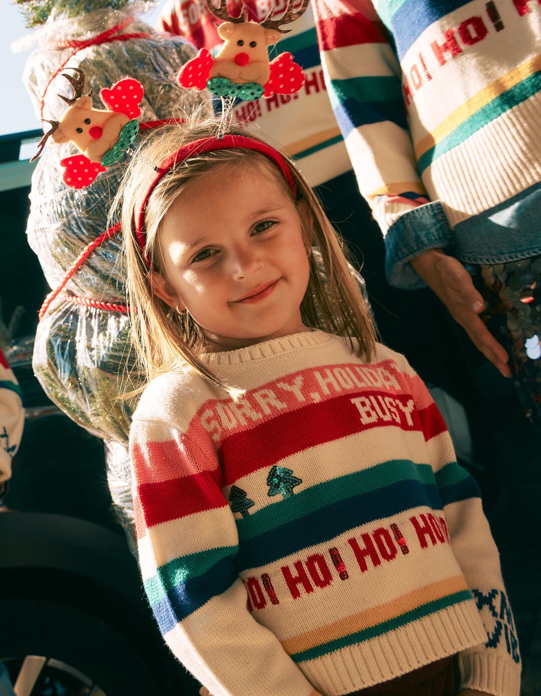 Camisola De Malha De Natal, Menina, Cru