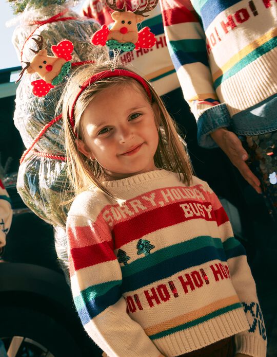 Comprar Online Camisola De Malha De Natal, Menina, Cru