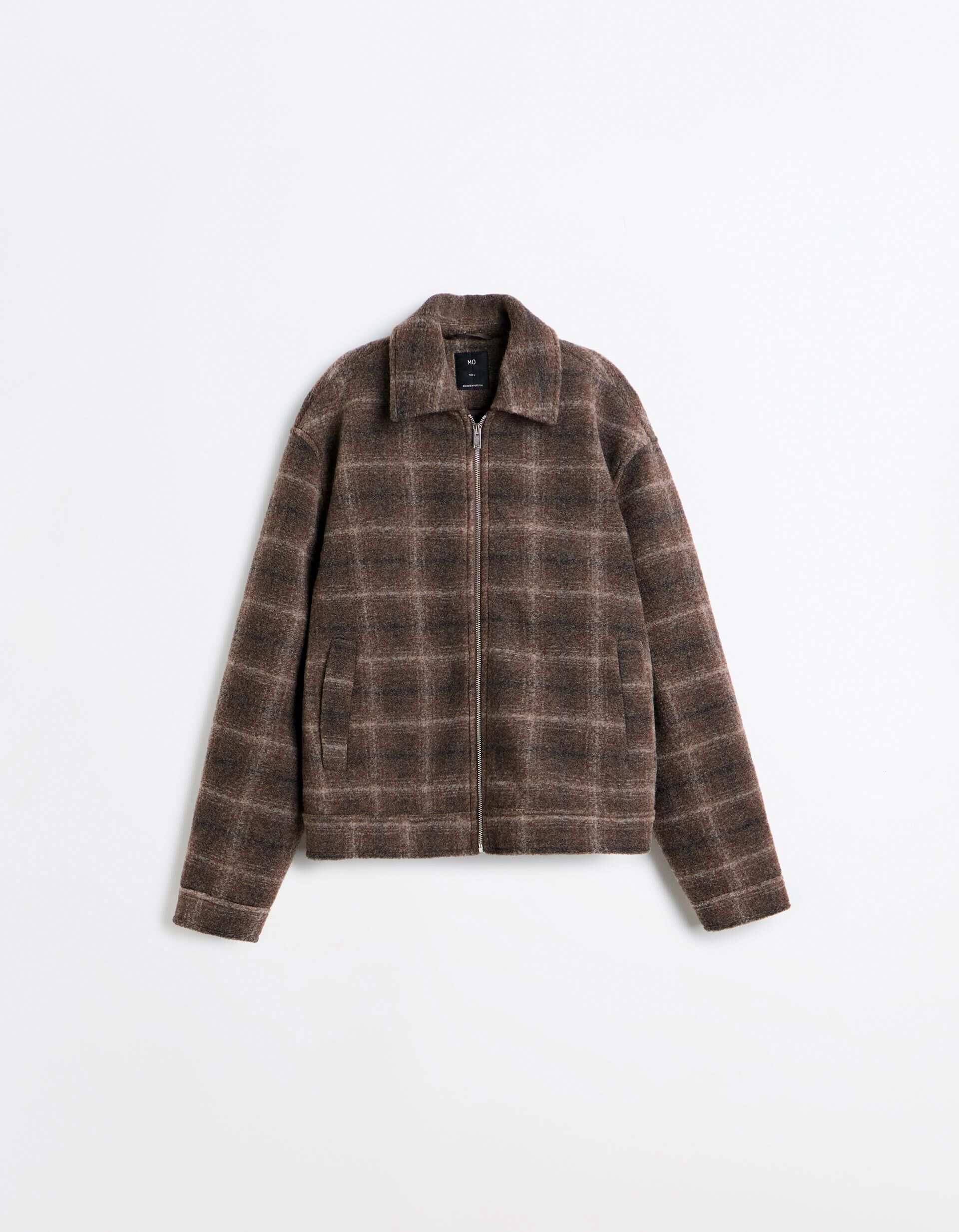 Comprar Online Casaco De Xadrez, Homem, Castanho Escuro