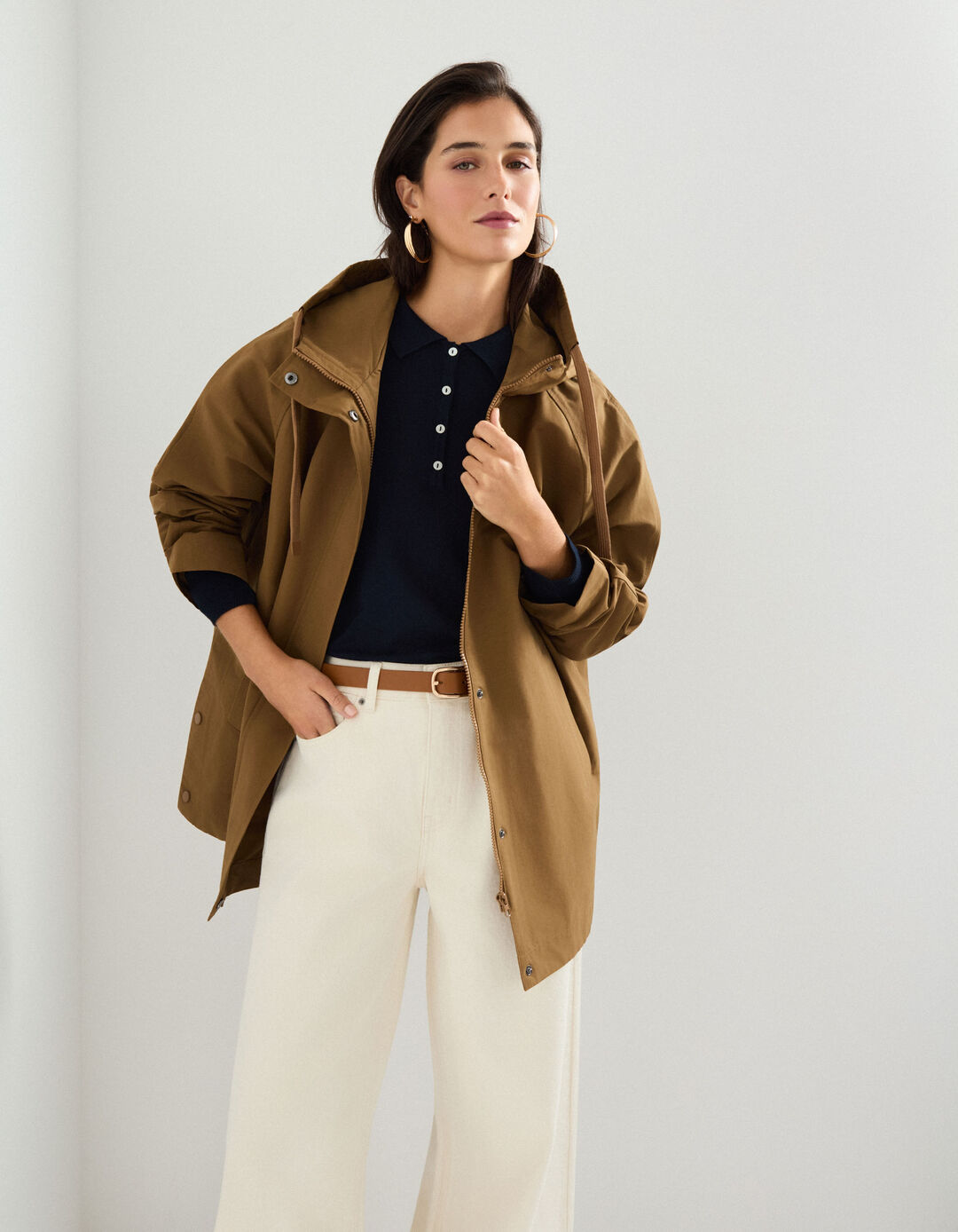 Parka Oversized, Mulher, Castanho Claro