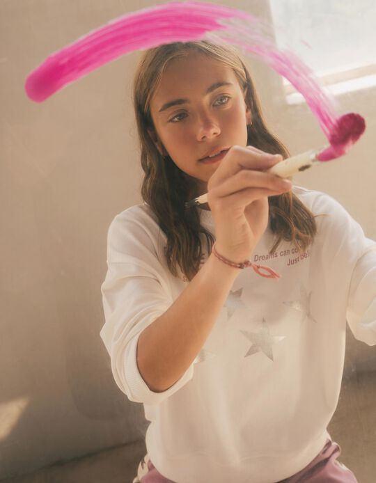 Comprar Online Sweatshirt Com Estampado, Menina, Branco