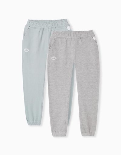 2 Pairs of Joggers Pack, Girls, Grey