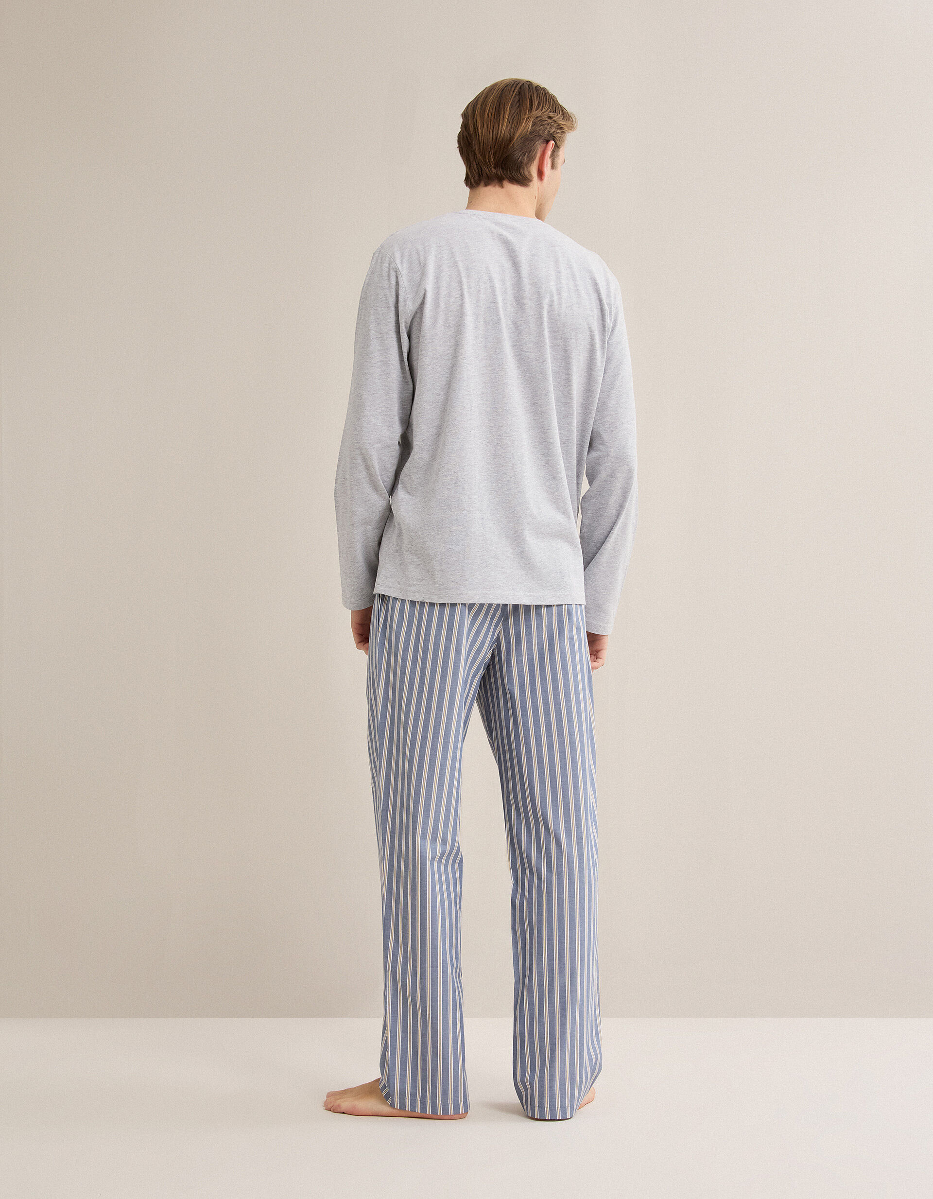 Comprar Online Pijama Riscas, Homem, Cinzento Claro