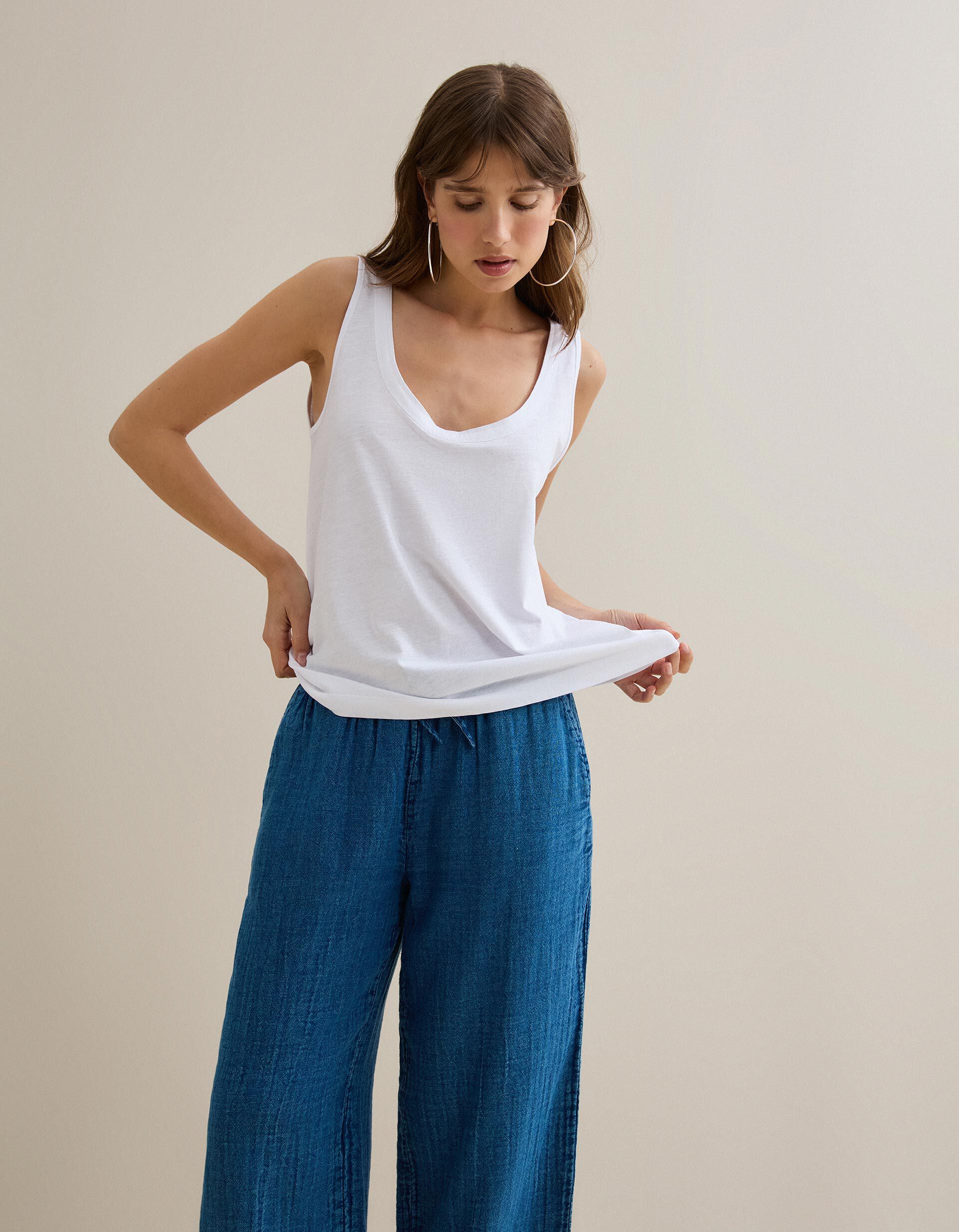 Comprar Online Top de Al&ccedil;as, Mulher, Branco