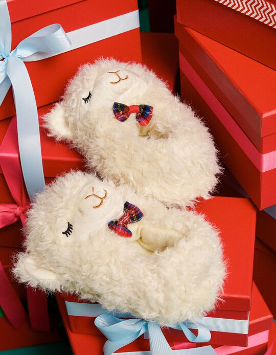 Comprar Online Pantufas Lama, Menina, Branco