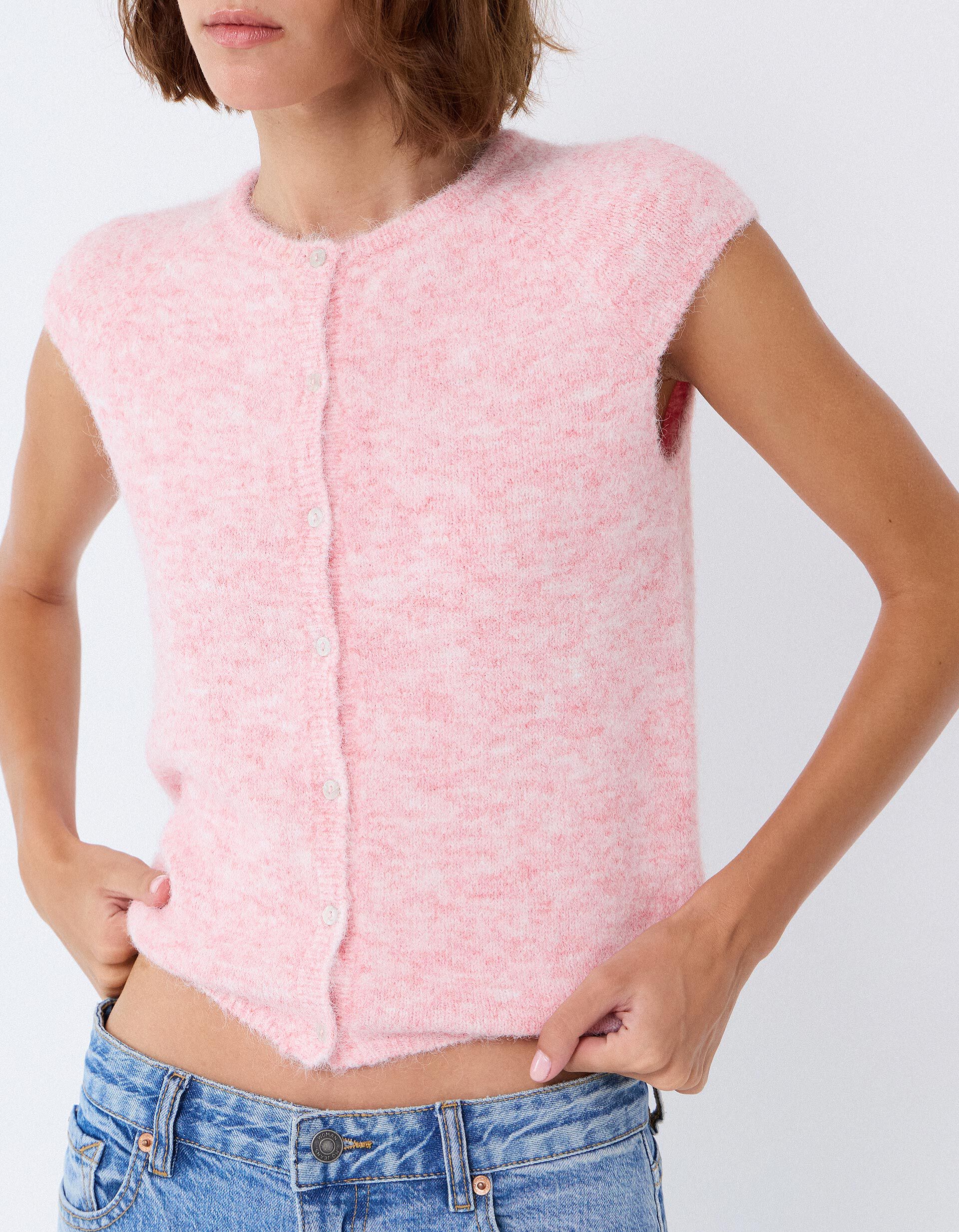 Comprar Online Colete Com Bot&otilde;es, Mulher, Rosa Claro
