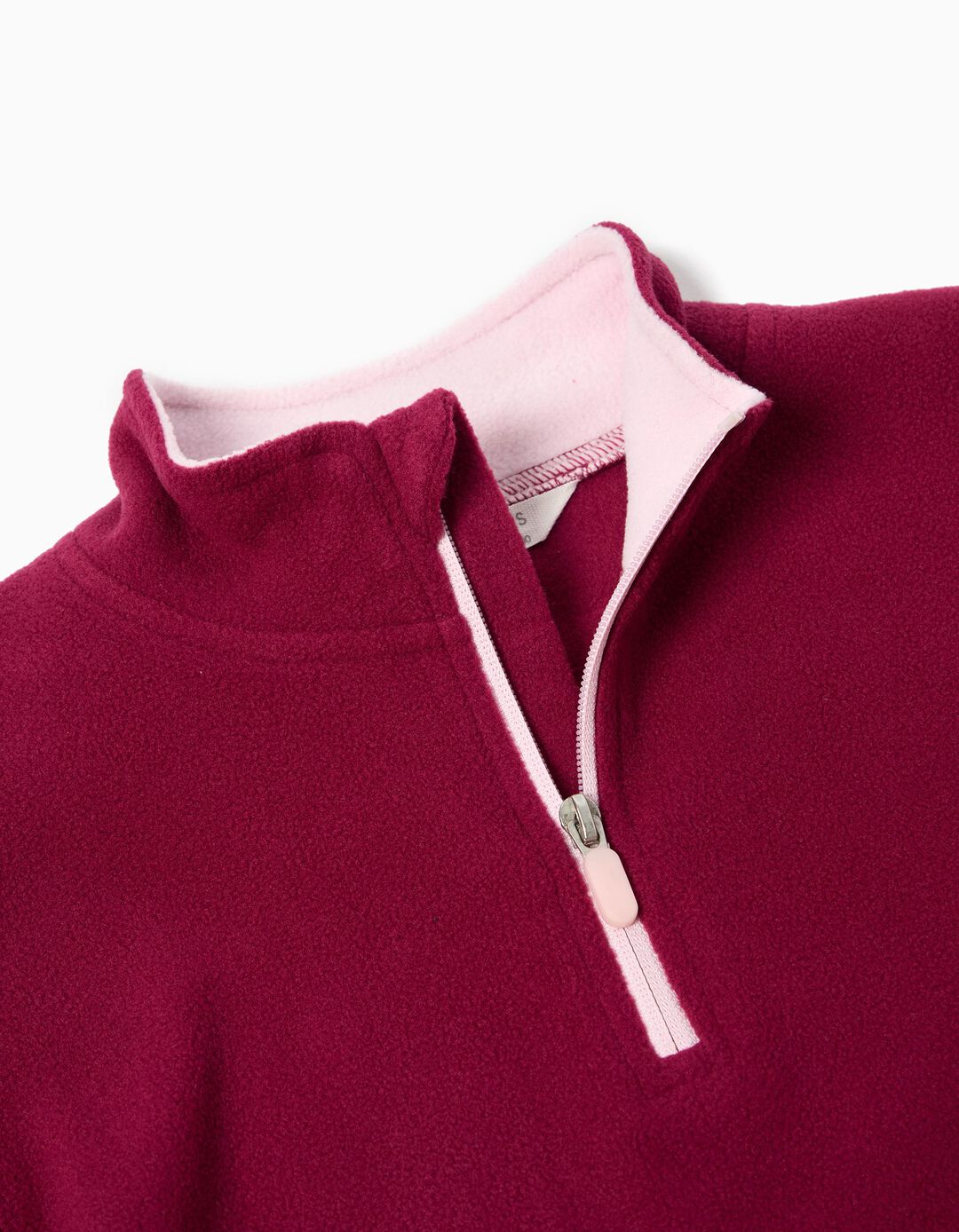 Camisola Polar com Fecho, Menina, Vermelho Escuro 