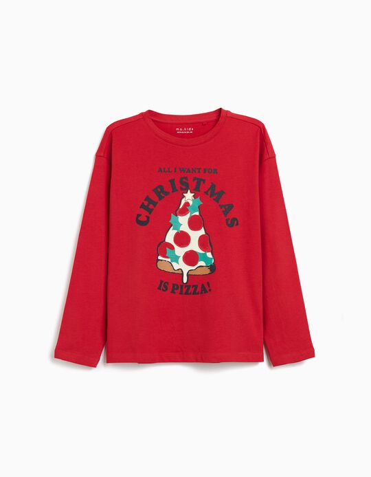 Comprar Online T-shirt de Manga Comprida de Natal, Menino, Vermelho 