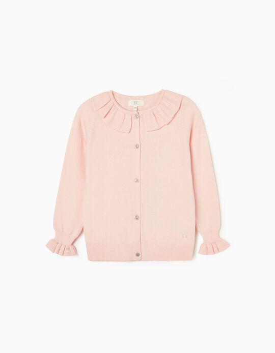 Cardigan with Ruffles for Girls, Pink