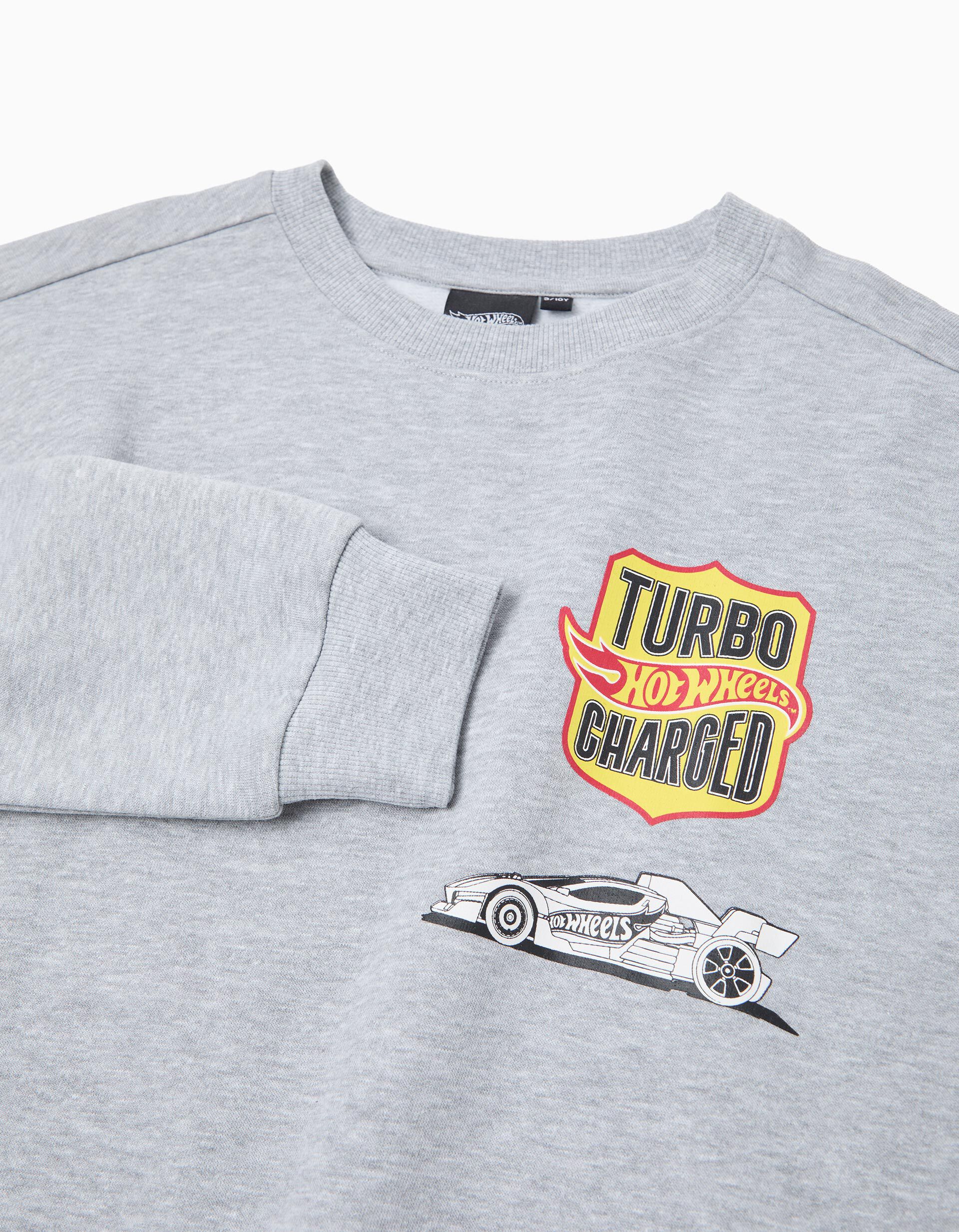 Comprar Online Sweatshirt de Felpa 'Hot Wheels', Menino, Cinzento Claro