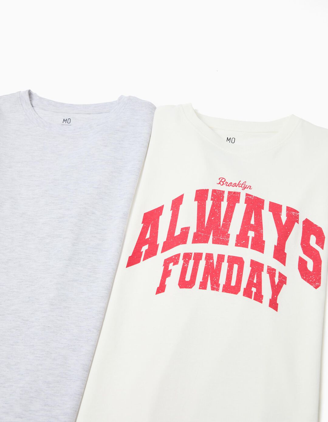 Pack 2 T-shirts Manga Comprida, Menino, Branco