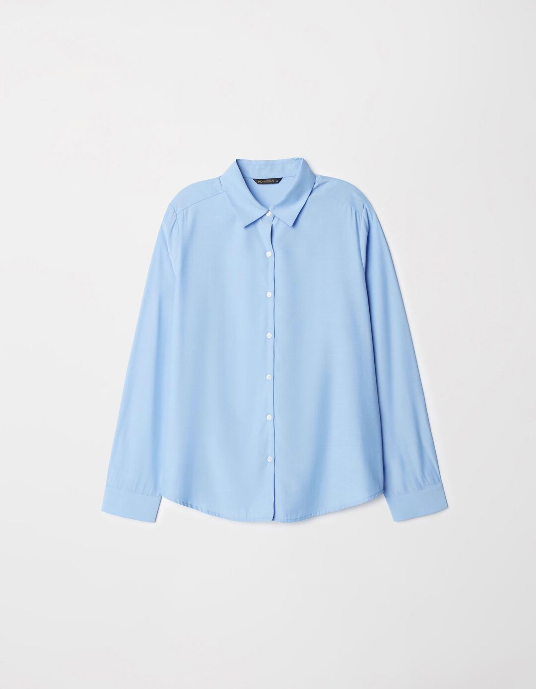 Camisa de Manga Comprida Popelina, Mulher, Azul Claro