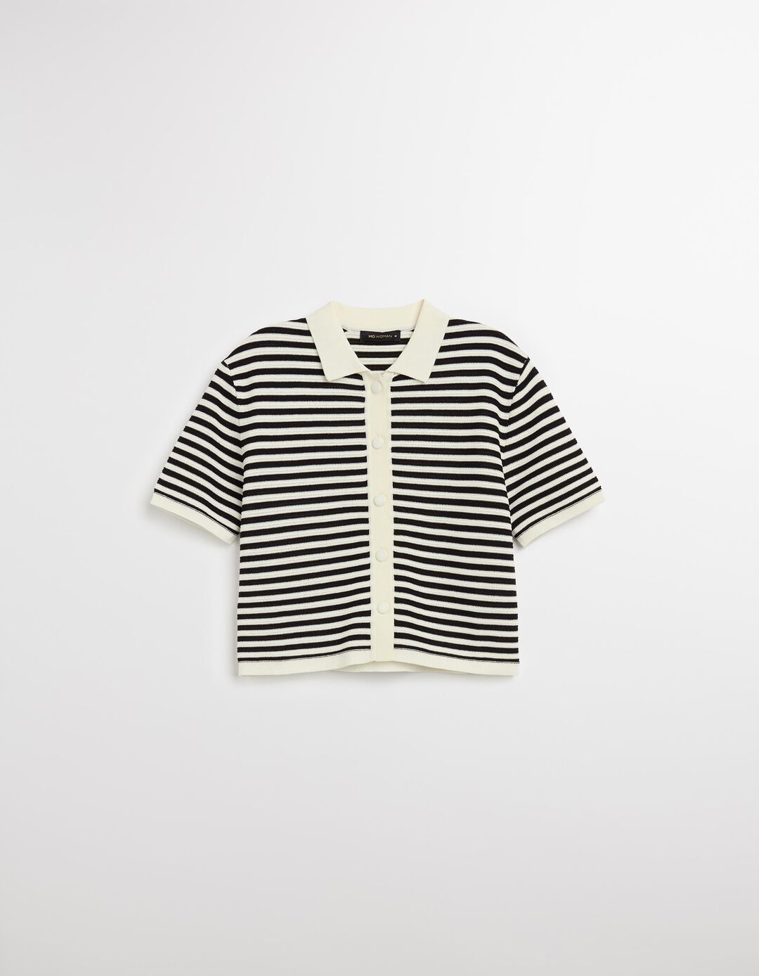 Cardigan de Malha Manga Curta, Mulher, Preto