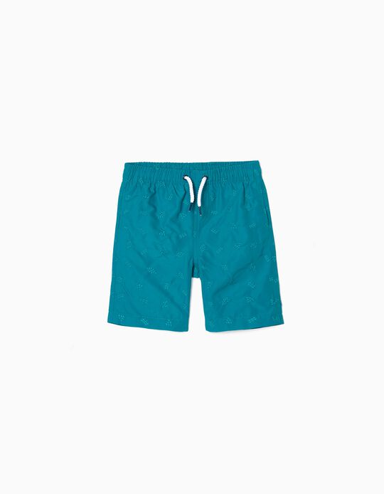 Swim Shorts for Boys, Aqua Green