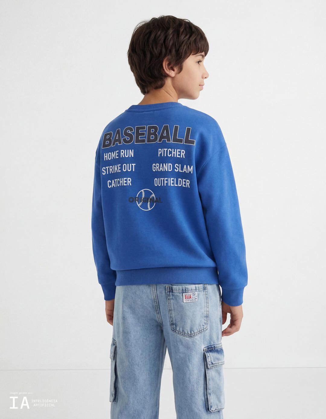 Sweatshirt de Felpa, Menino, Azul