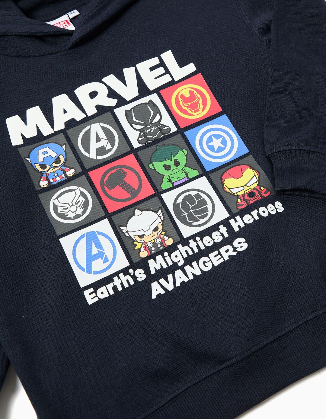 Sweatshirt de Felpa Capuz 'Marvel' ©Disney, Menino, Azul Escuro