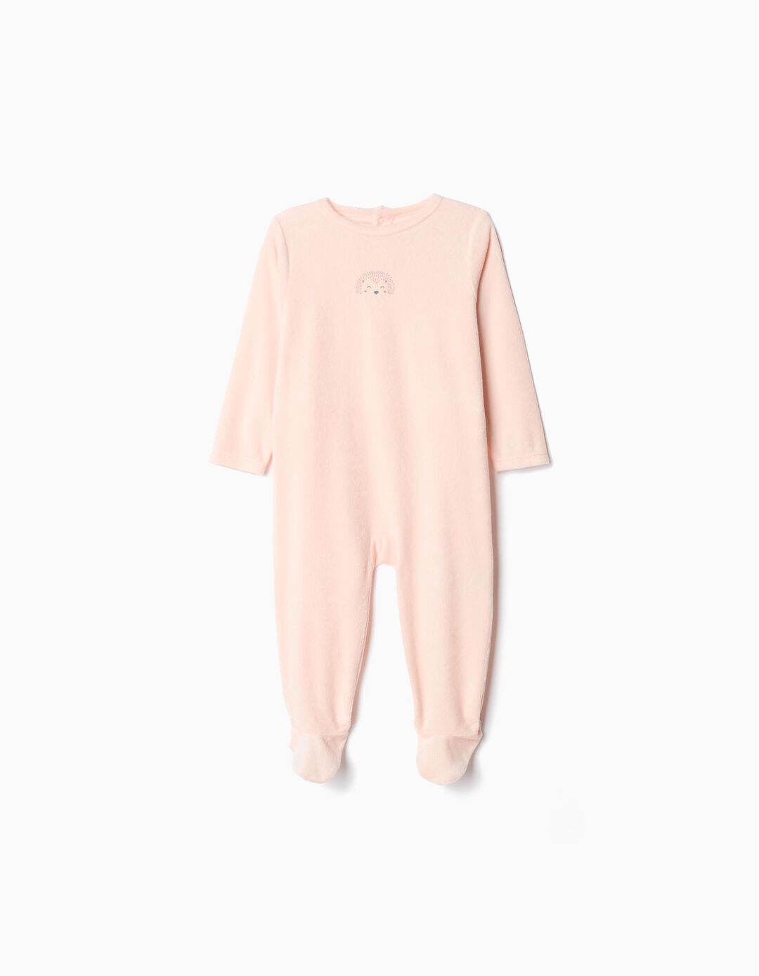 Babygrow Aveludado, Bebé Menina, Rosa Claro